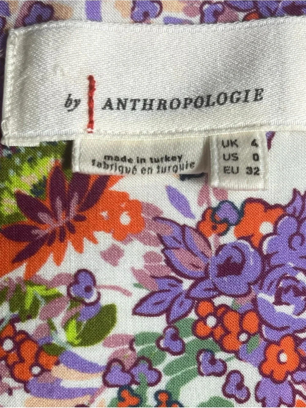 Anthropologie Women’s Floral Midi Dress Size 0 Boho Viscose NWT